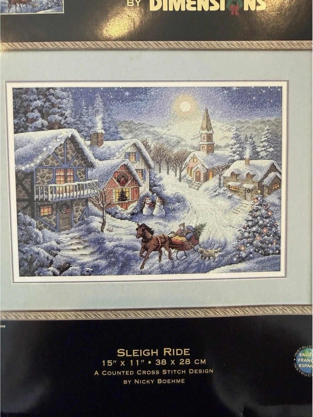 Dimensions Gold Collection 2002 SLEIGH RIDE By Nicky Boehme Cross Stitch Kit New